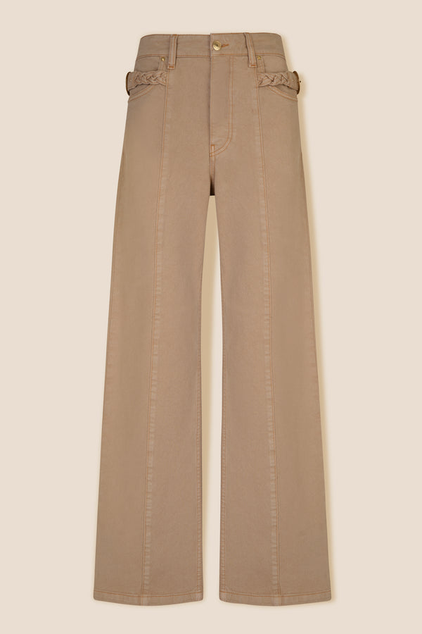 Pants with mid-leg seam