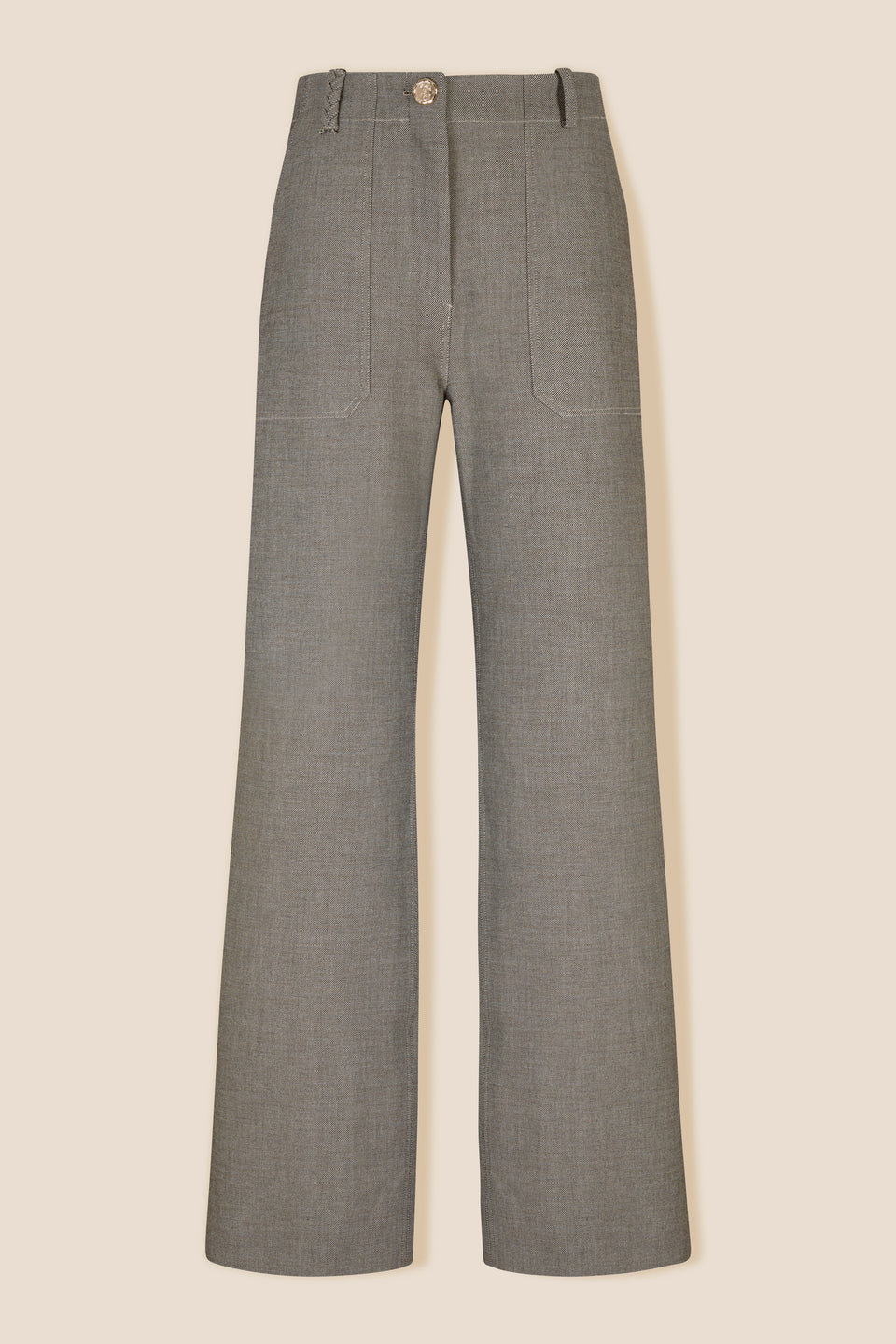 Pantalon tailleur à poches plaquées
