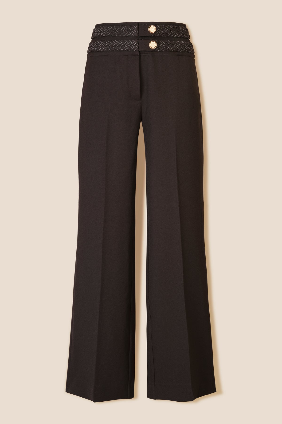 Pantalon avec ceinture tresse
