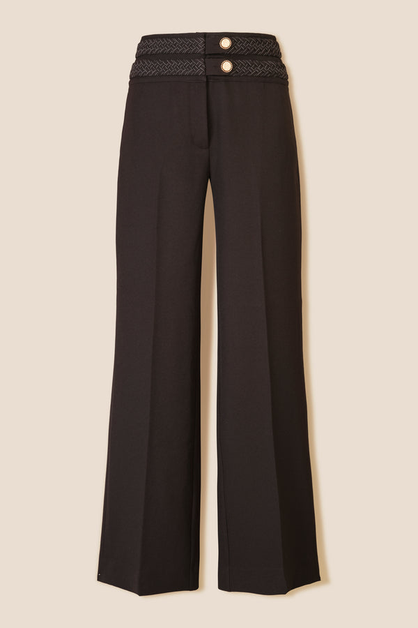 Pants with braided belt