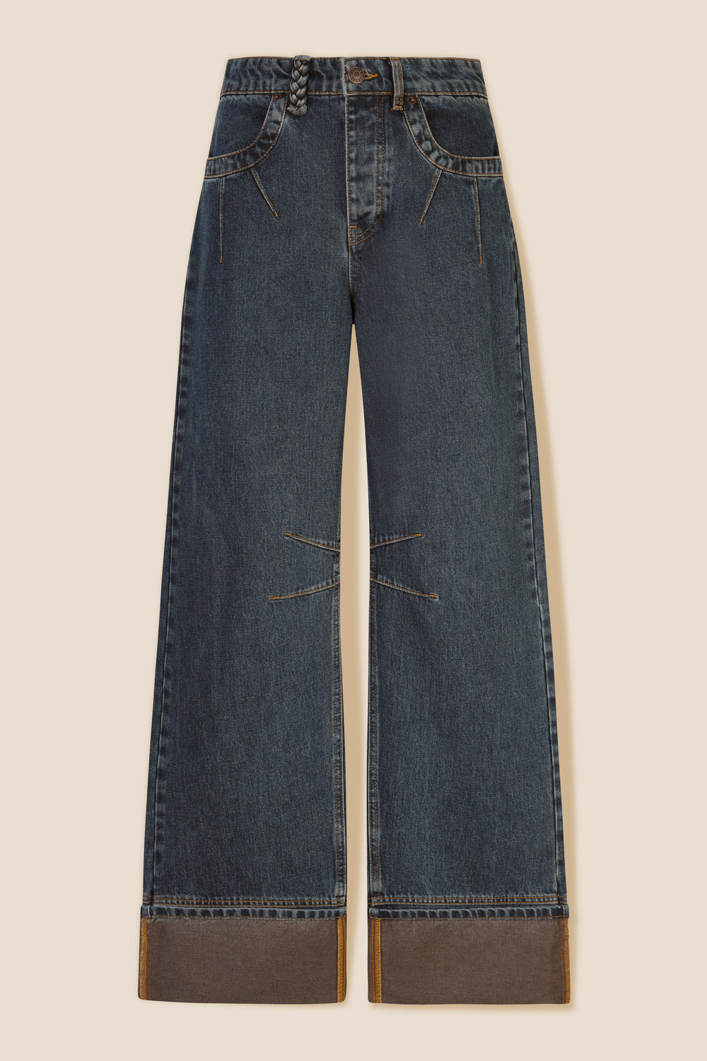 Stitched denim