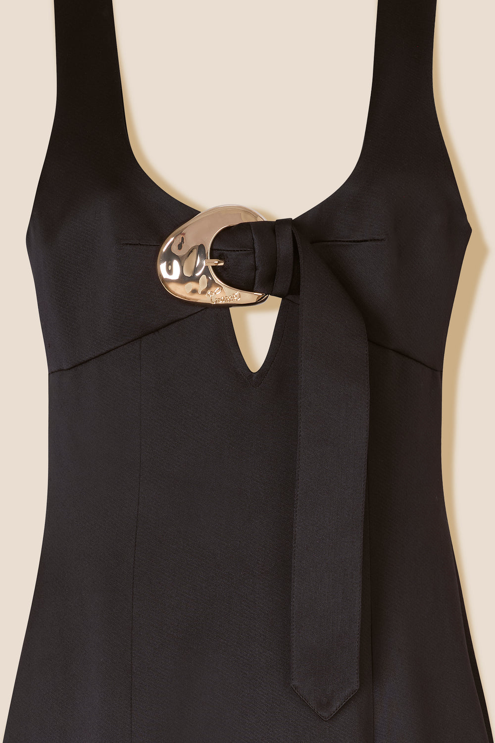 Long black satin dress