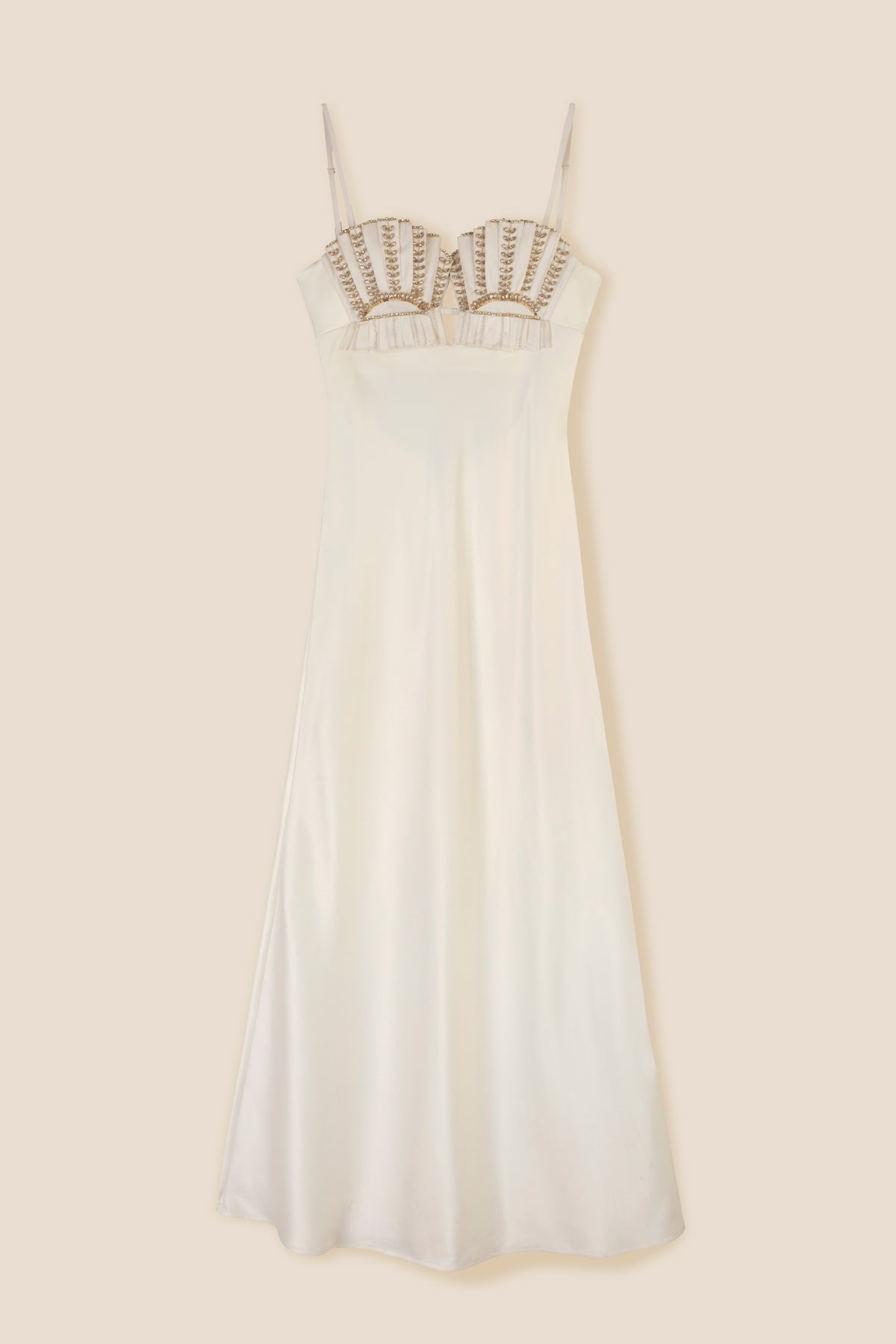 Robe longue en satin