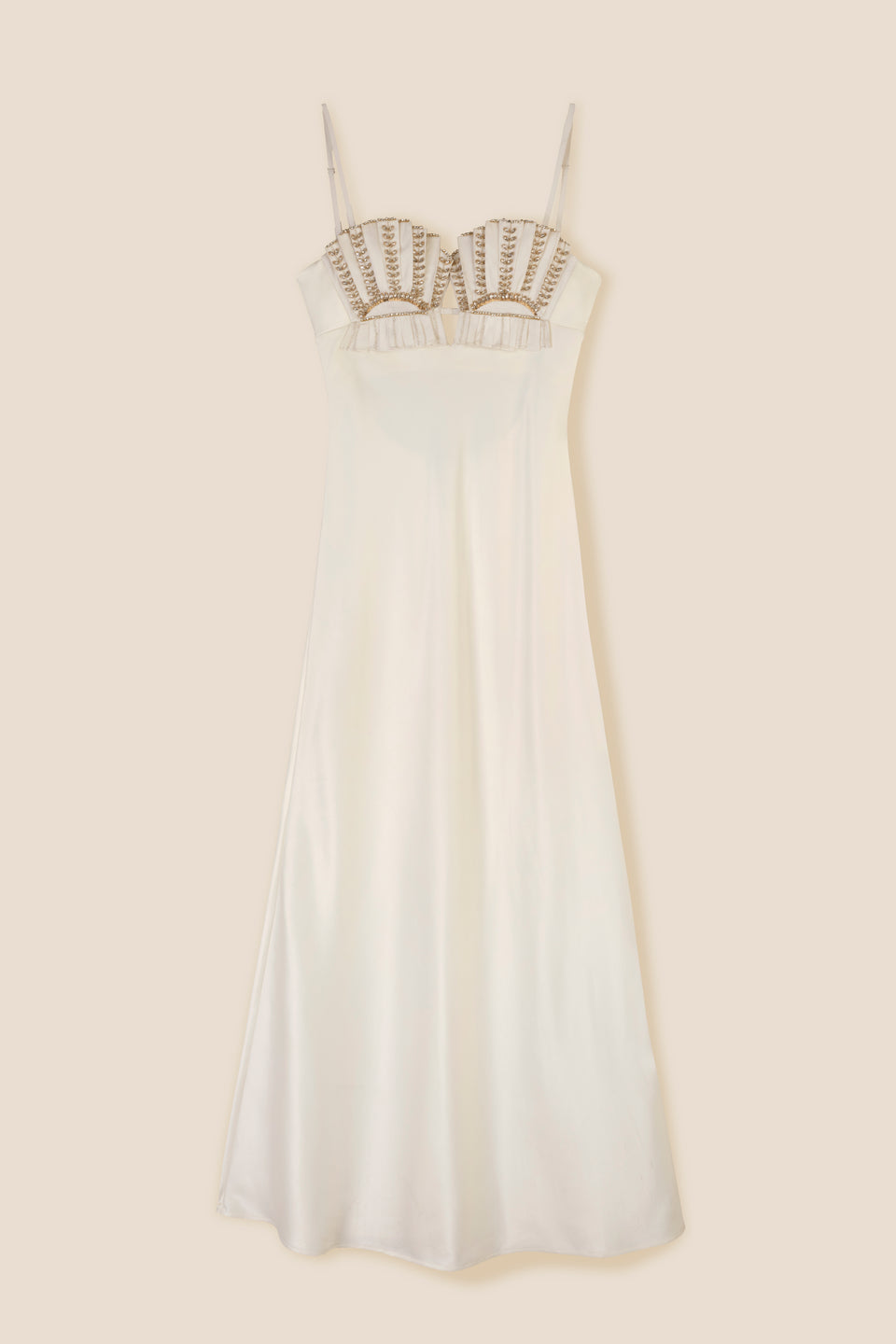 Robe longue en satin