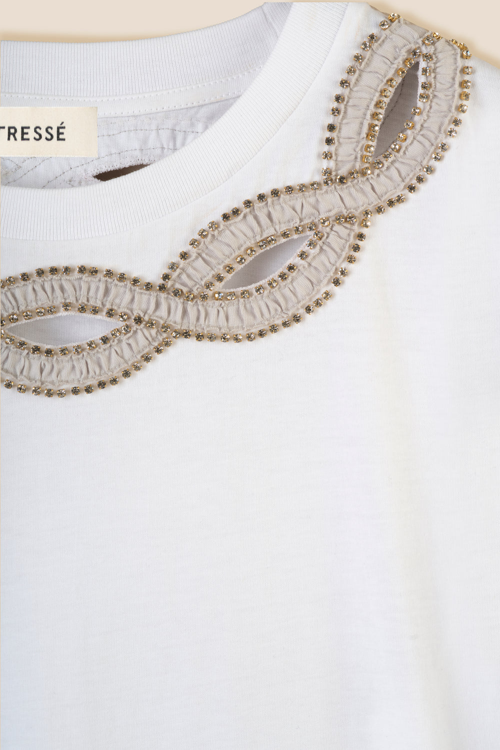 Braided collar T-shirt