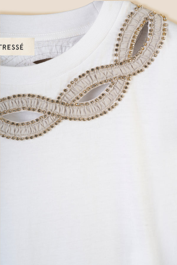 Braided collar T-shirt