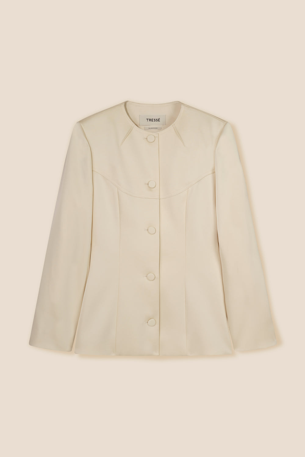 Ecru satin tailored jacket