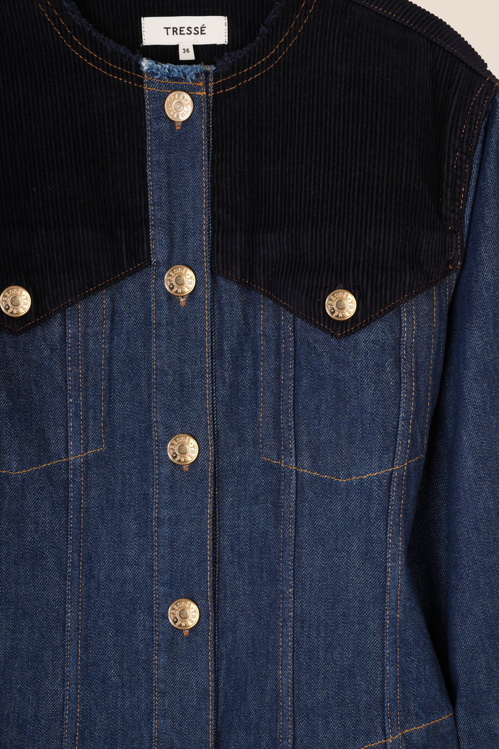Denim and velvet jacket
