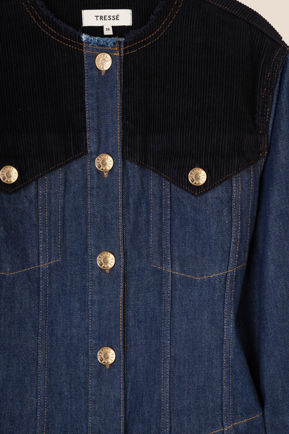 Veste en denim et velours
