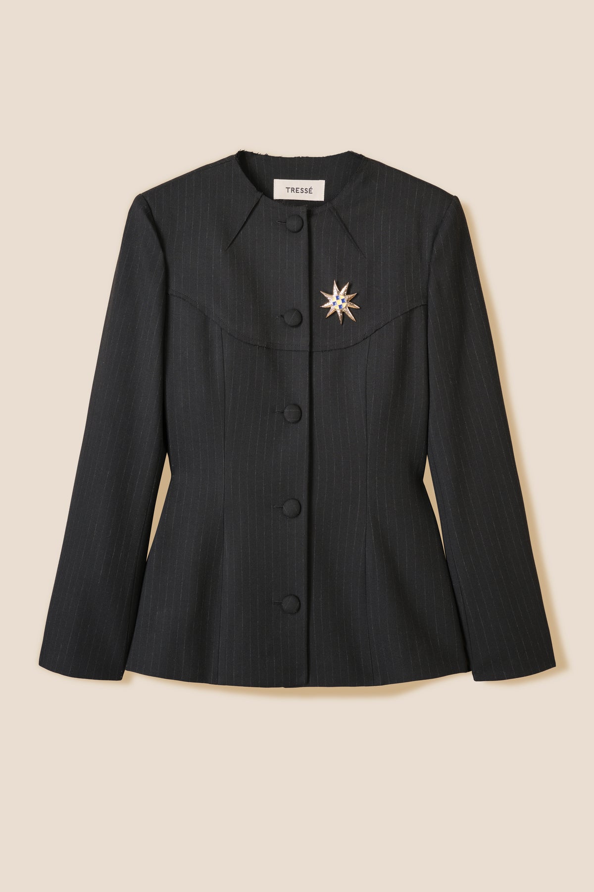Pinstripe tailored blazer
