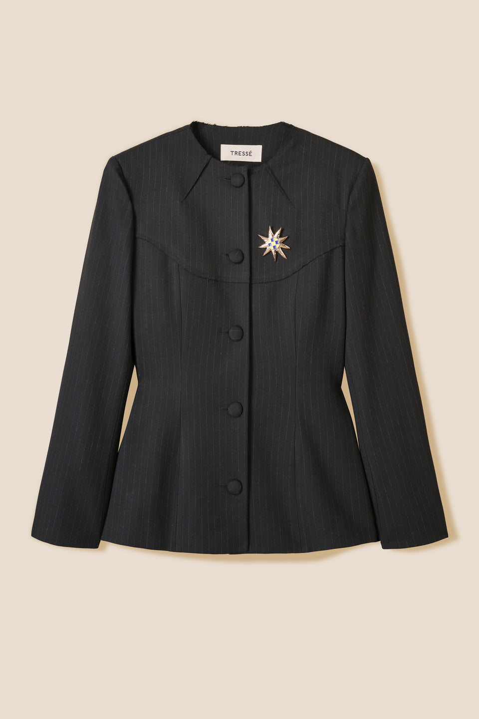 Veste tailleur à fines rayures