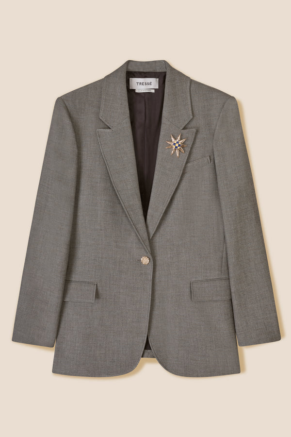 Tailored jacket with brooch