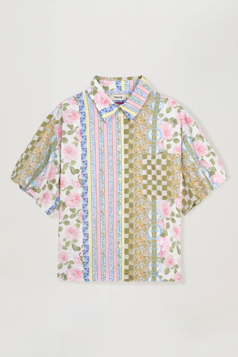 Chemise à manches ballons en popeline Liberty