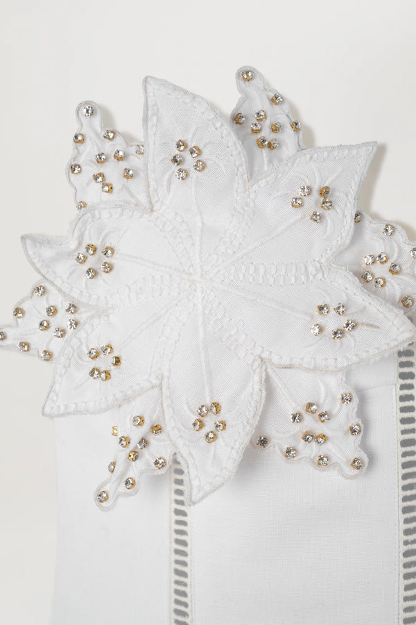 Bustier with a floral-embellished bodice