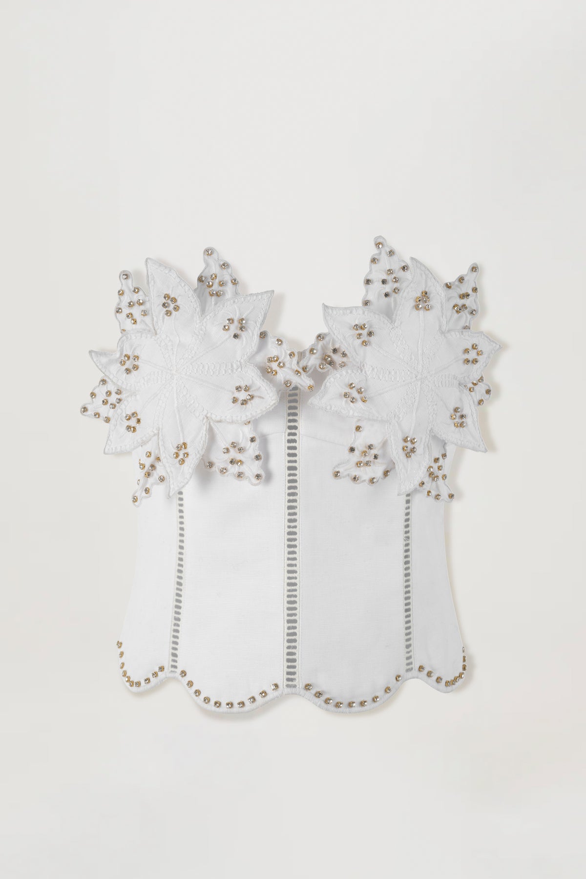 Bustier mit blumenverzierter Brustpartie