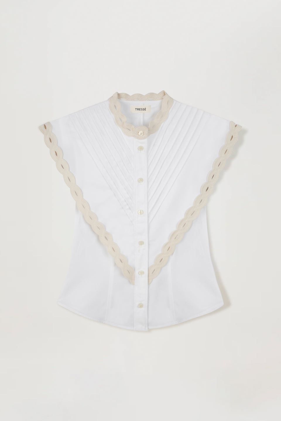 Chemise cintrée à plastron plissé