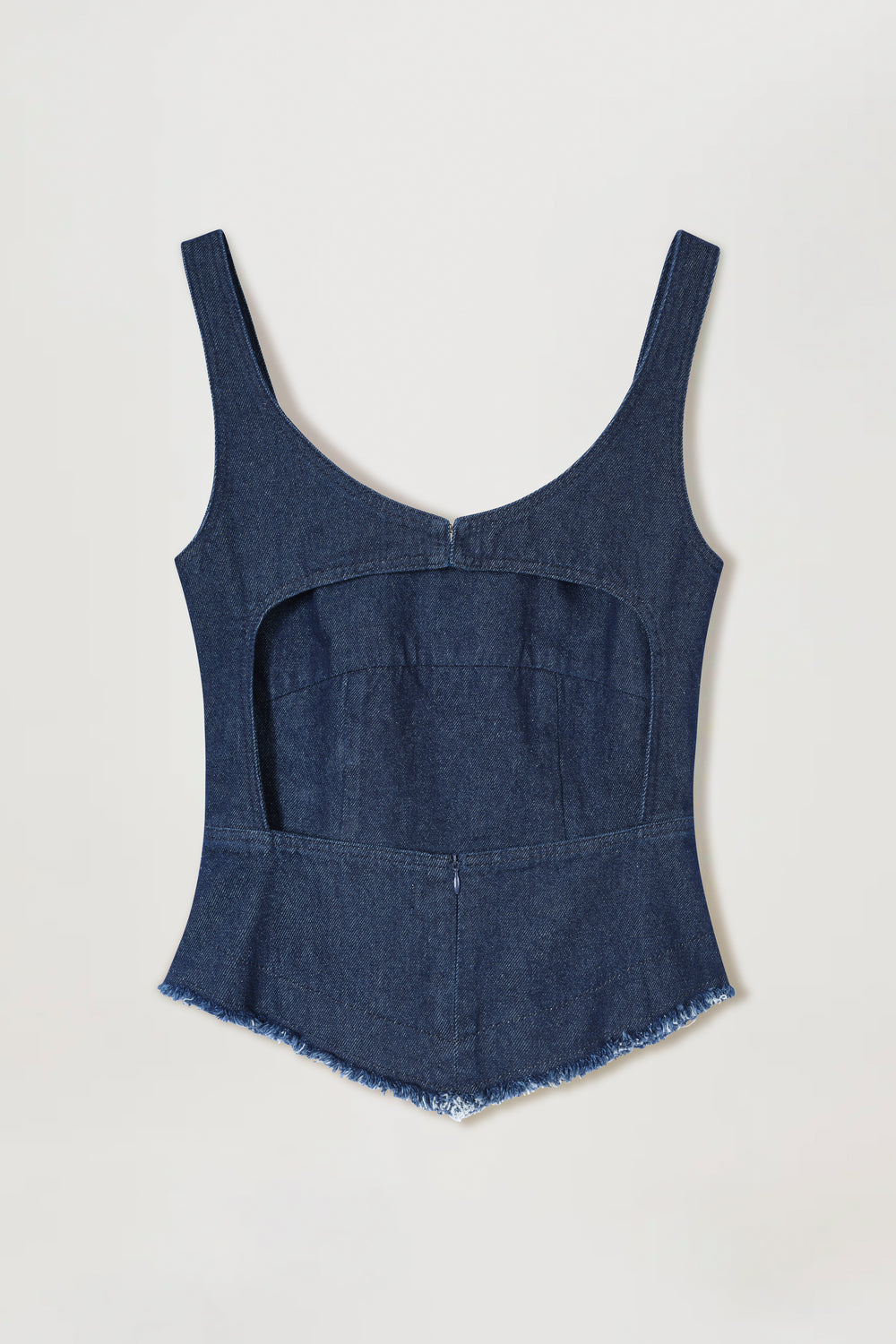 Top en denim à bijoux dorés