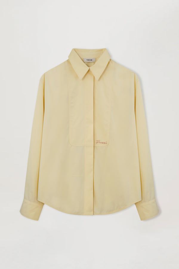 Straight-cut shirt with a placket