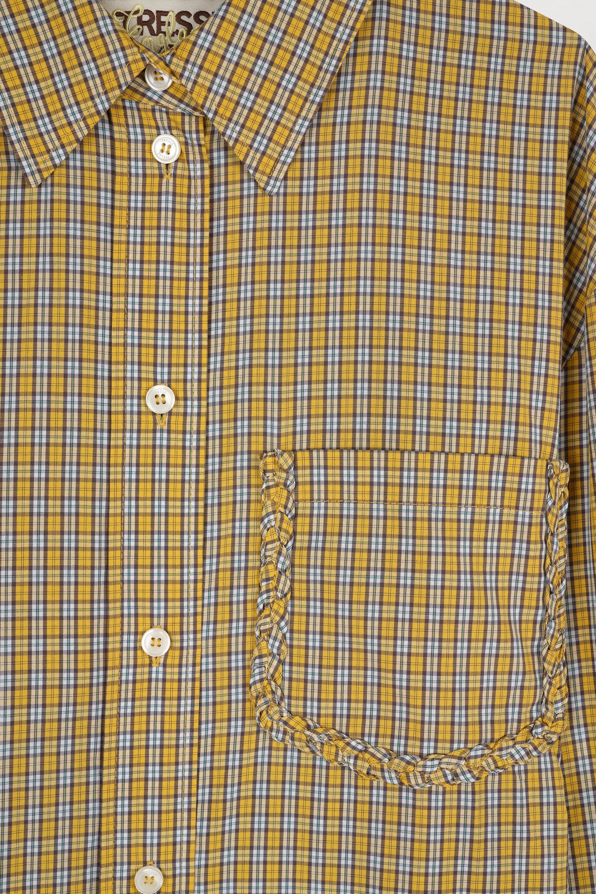 Checkered backless shirt
