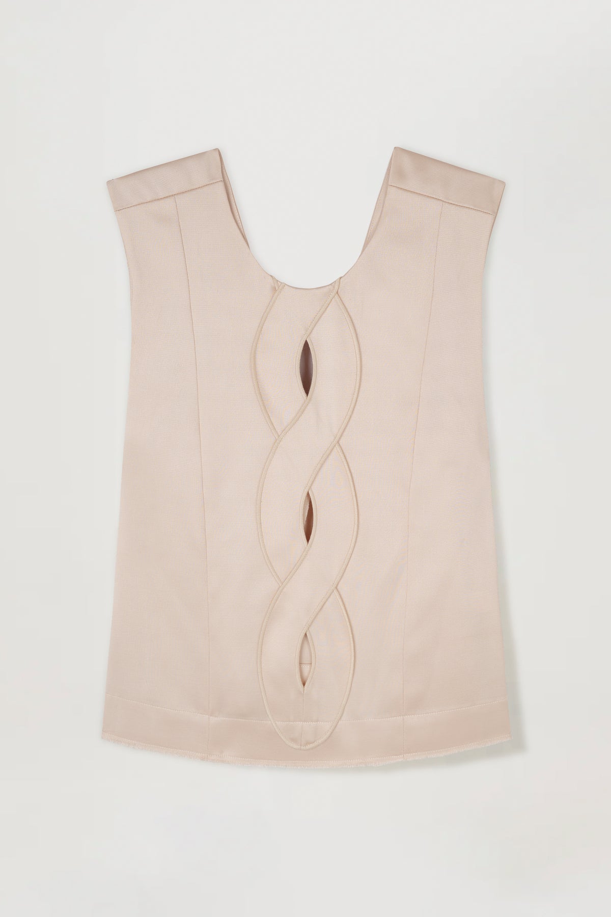 Satintop mit tresse-Ausschnitt