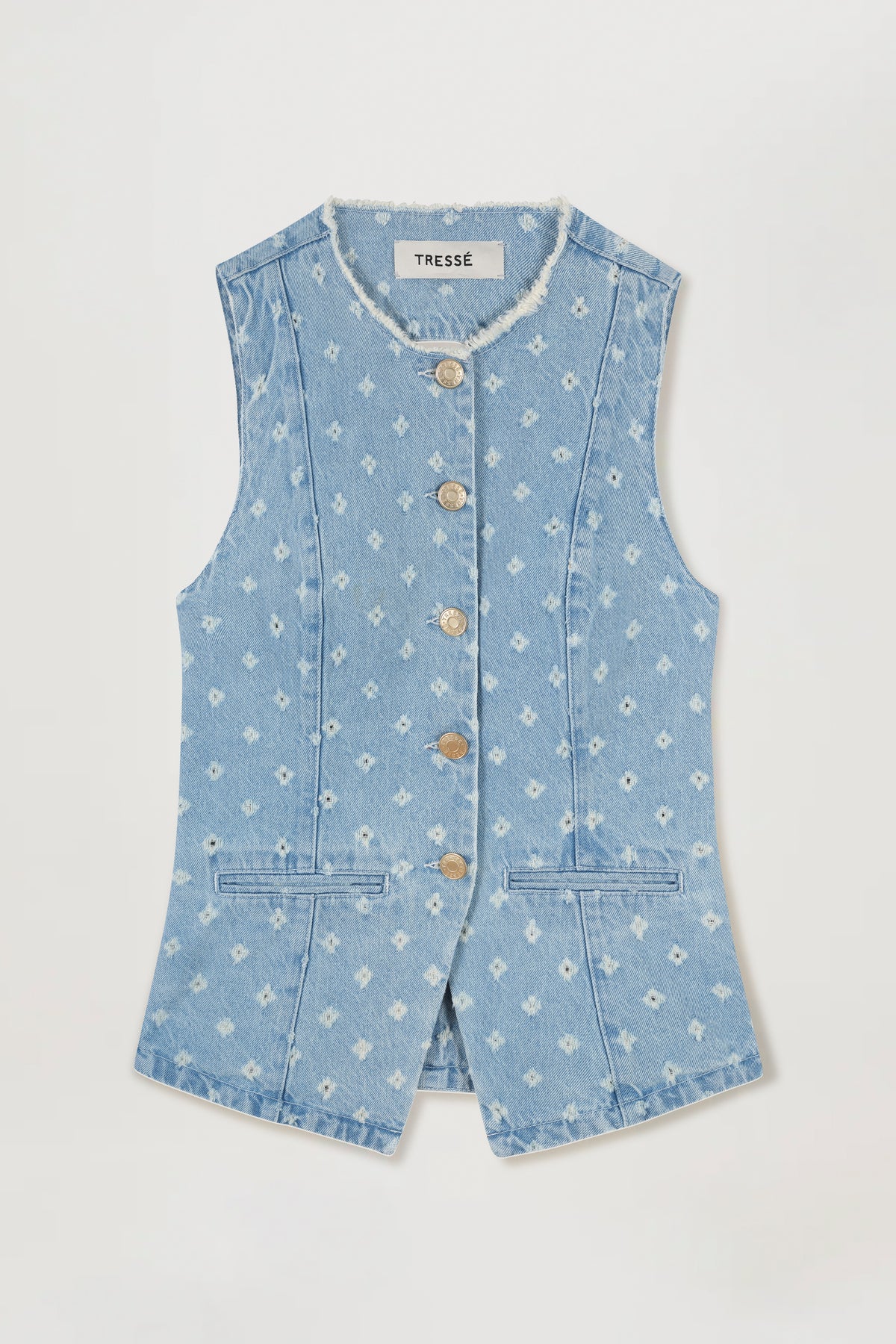 Chaqueta de tejido con efecto desgastado