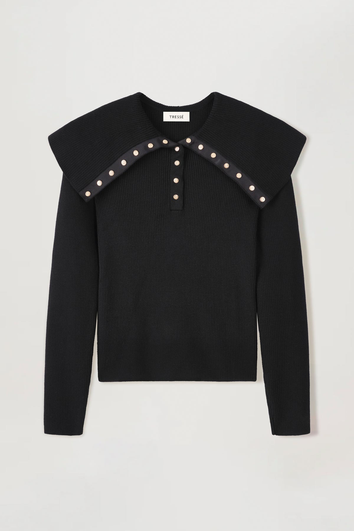 Maglione sottile con colletto ampio risvoltato