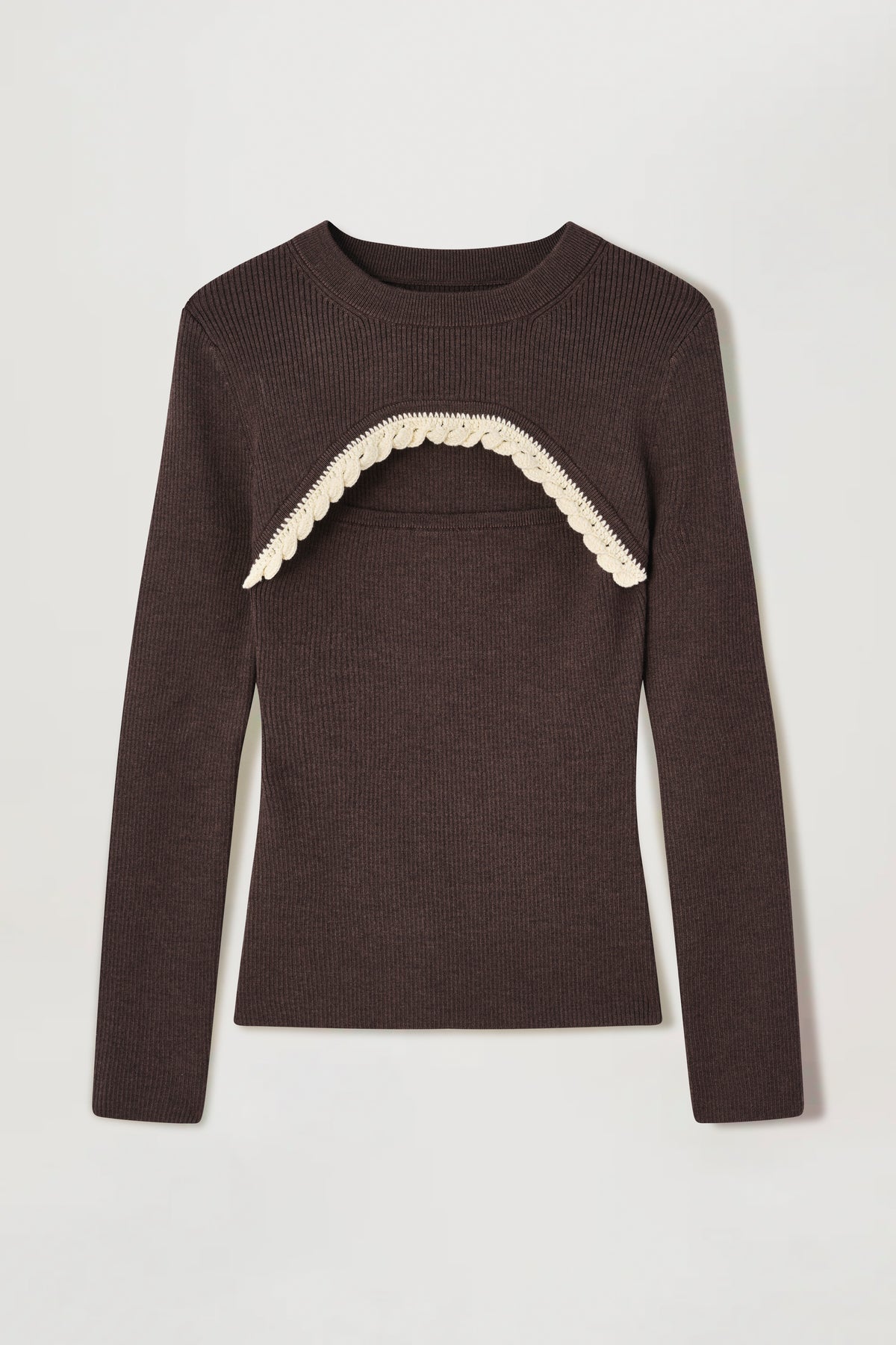 Pull fin à ouverture demi-lune