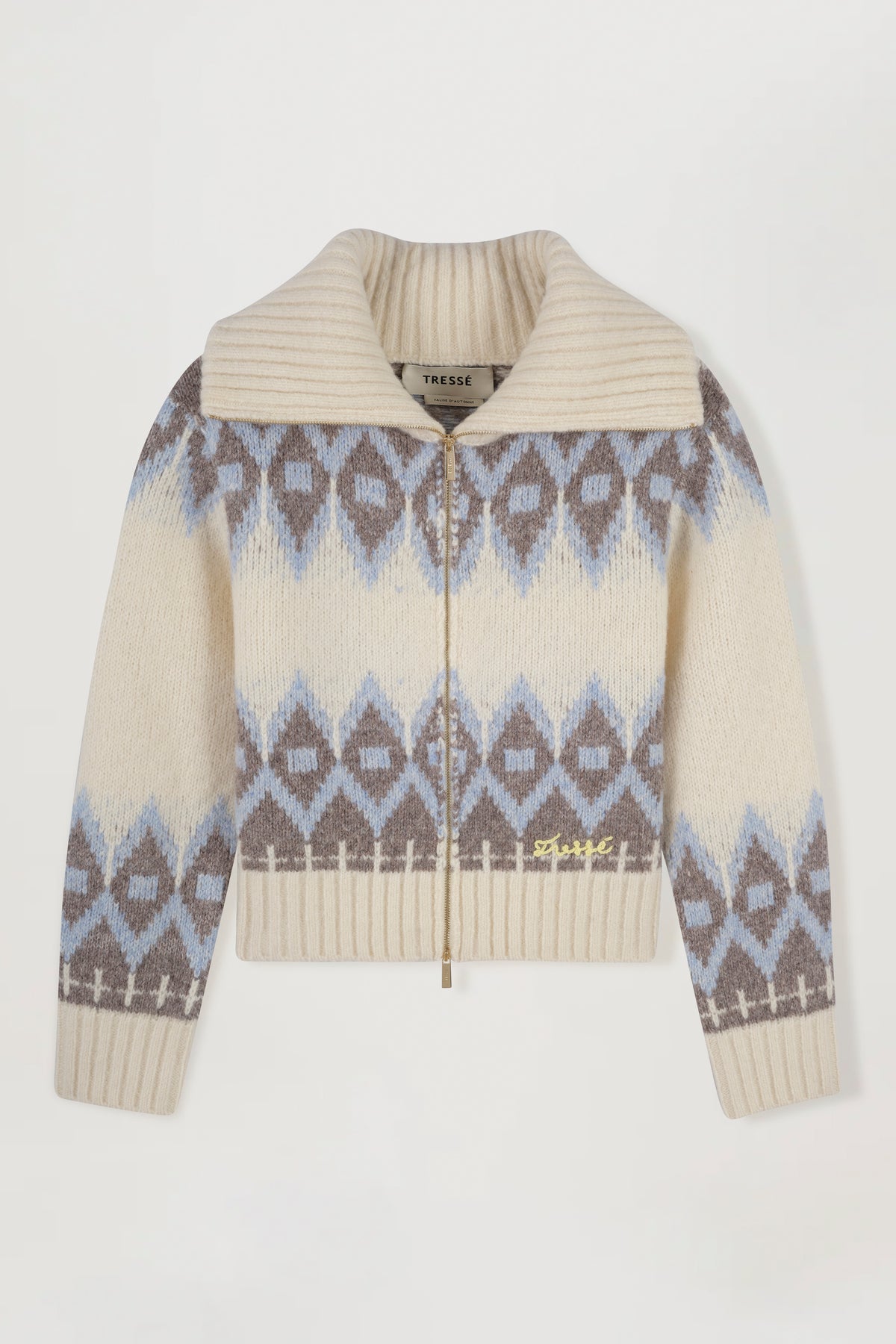 Jacquard pattern cardigan