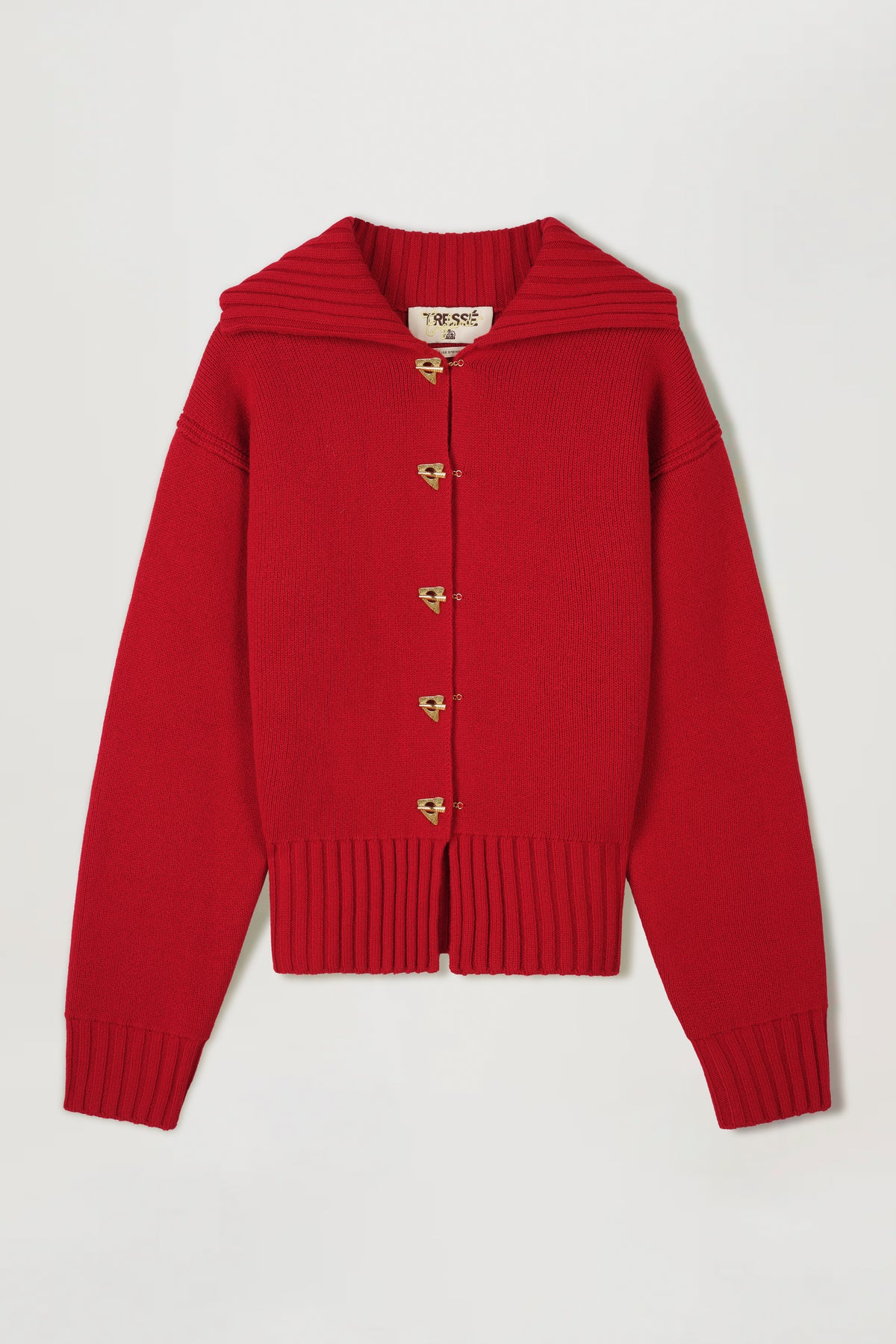 Cardigan with chain button fastening