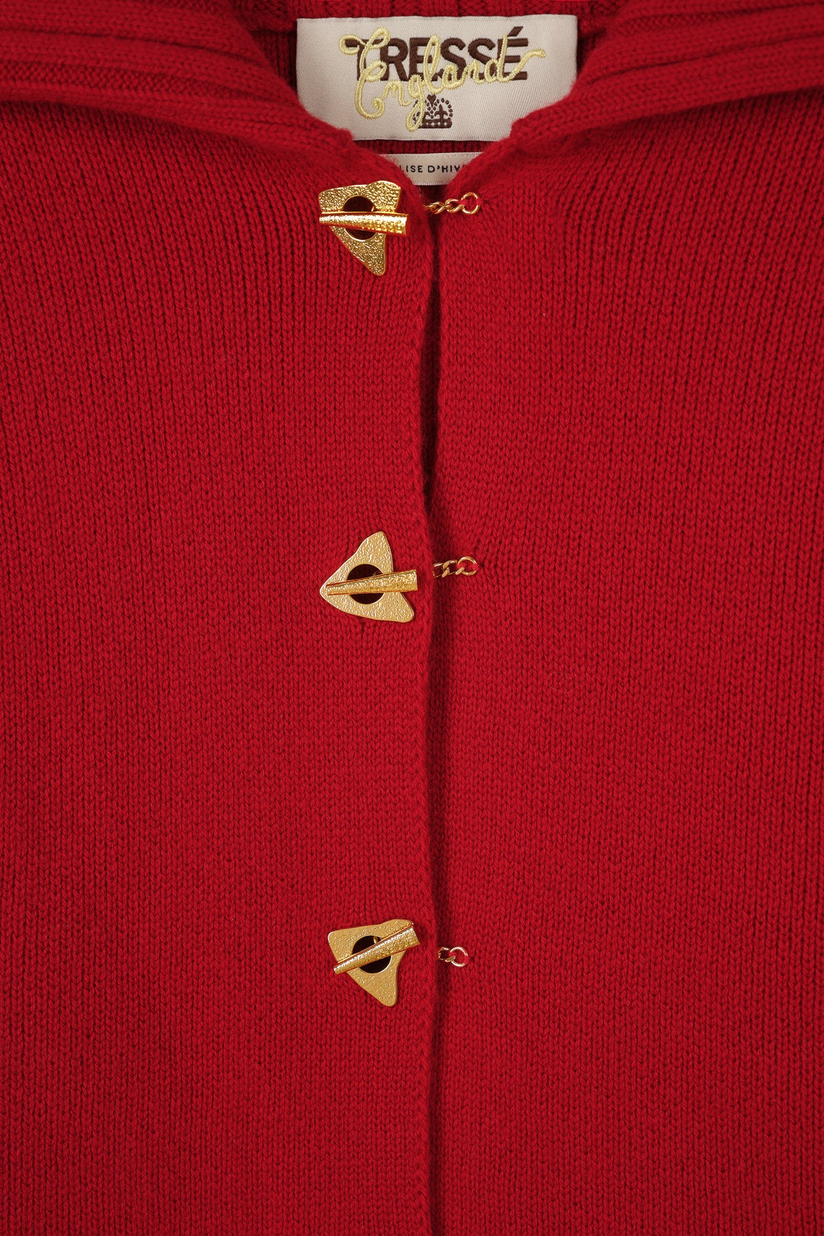 Cardigan with chain button fastening