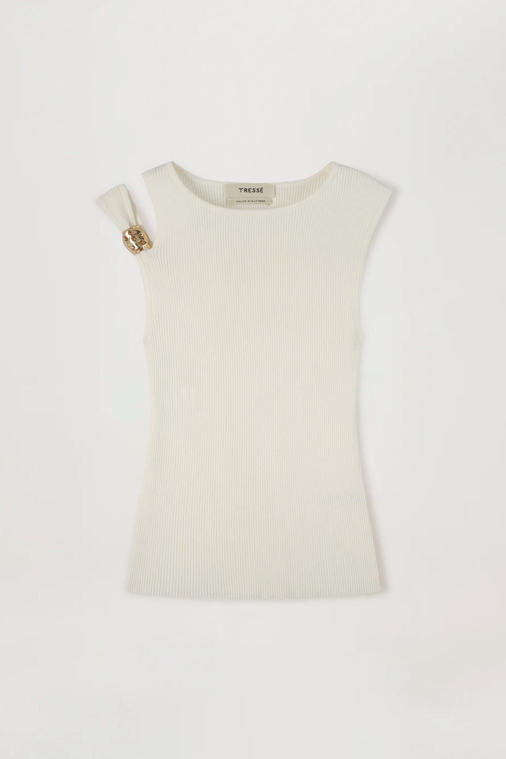 Gold-Toned Jewelry-Embellished Knit Top