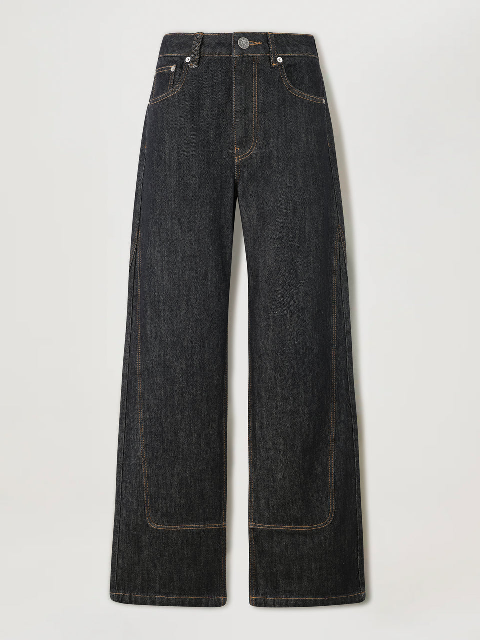 Denim anthracite à surpiqures contrastées