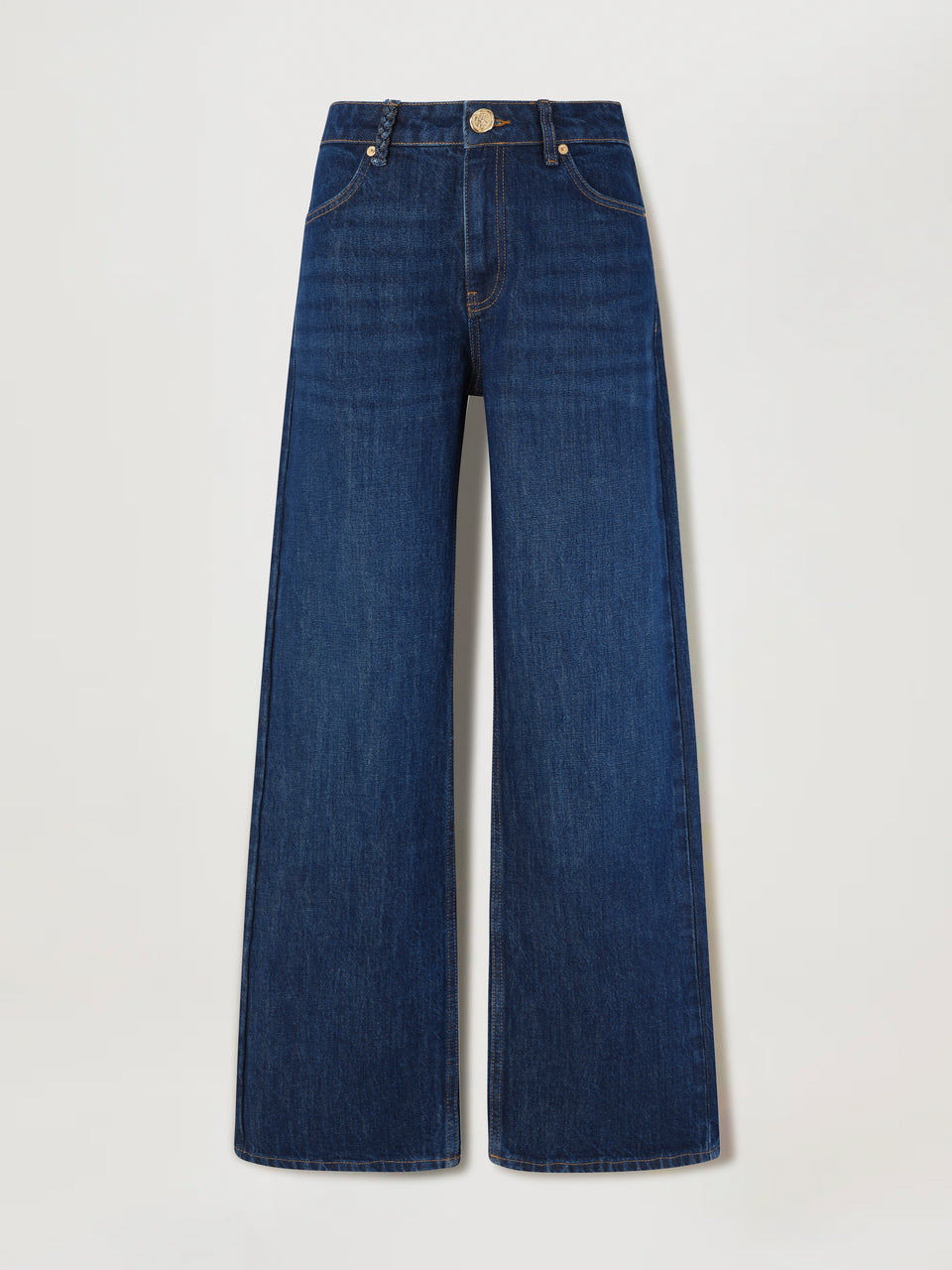 Denim brut à ceinture à rabat