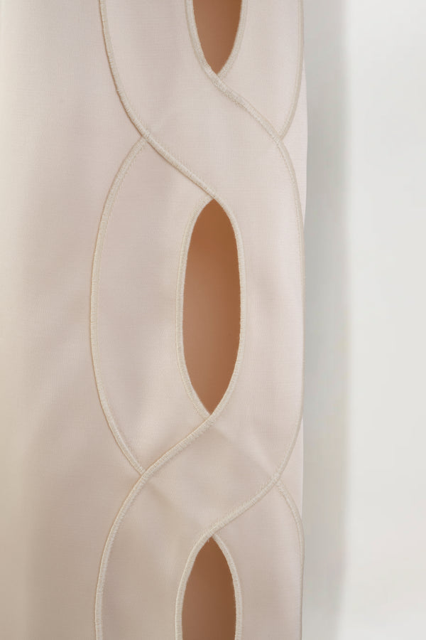 Satin pants with a braided opening