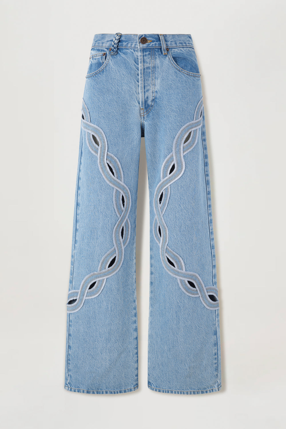 Denim à empiècement tresse