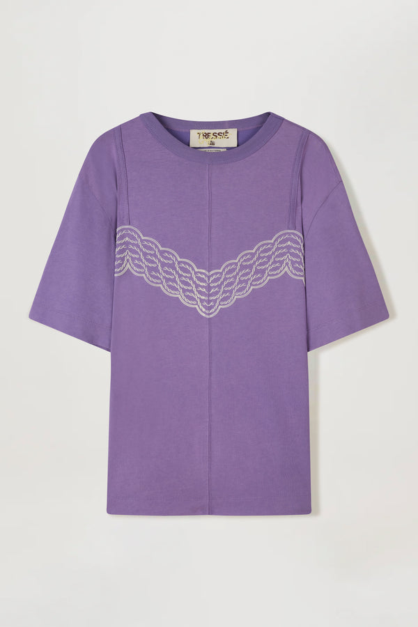 T-shirt with a lace-top look