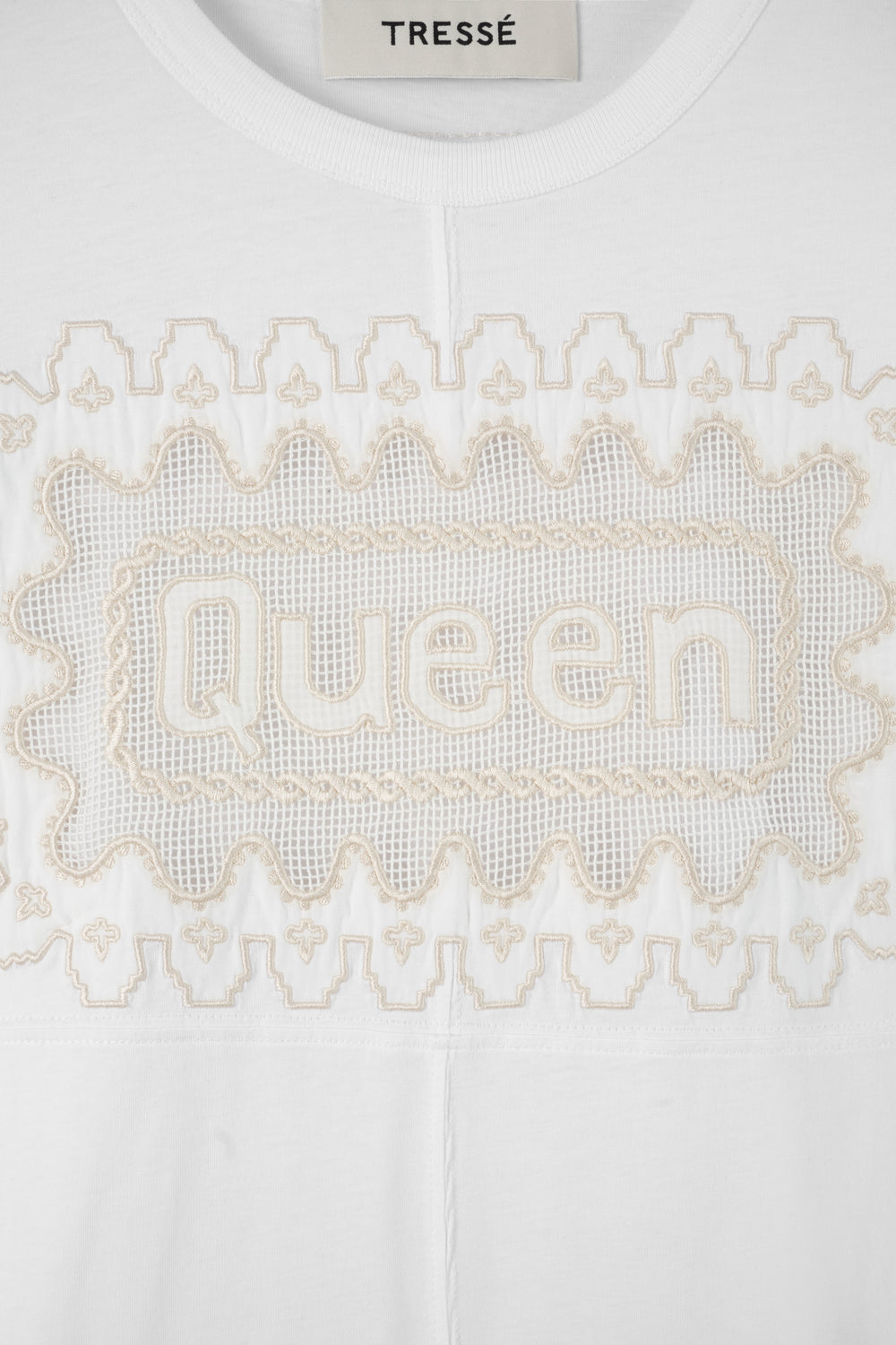 T-shirt à empiècement en broderie