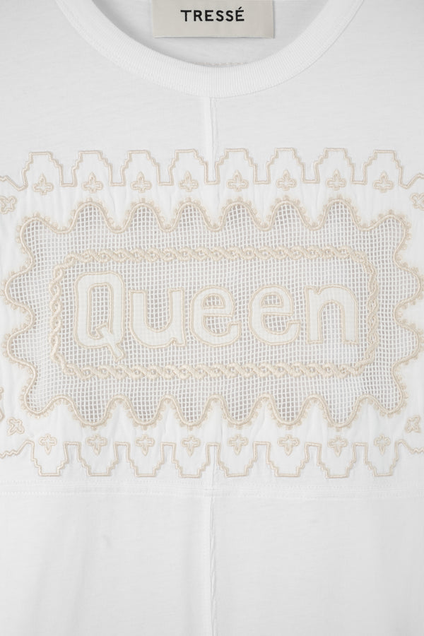 T-shirt à empiècement en broderie