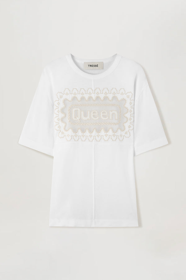 T-shirt à empiècement en broderie