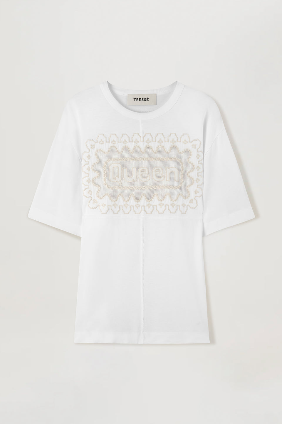 T-shirt à empiècement en broderie