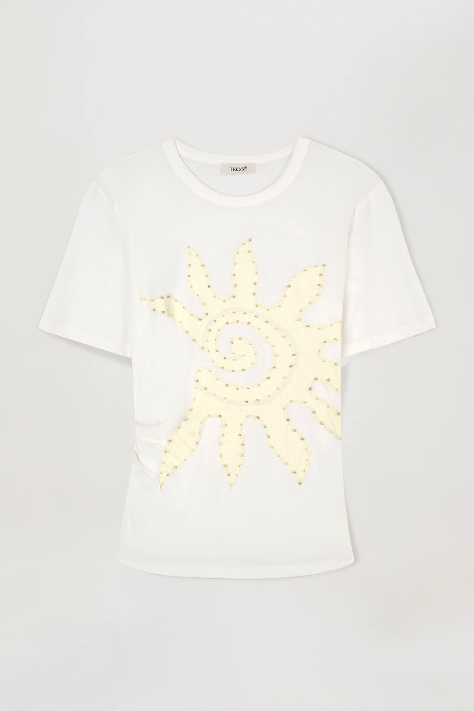 T-shirt cintré à strass brodés