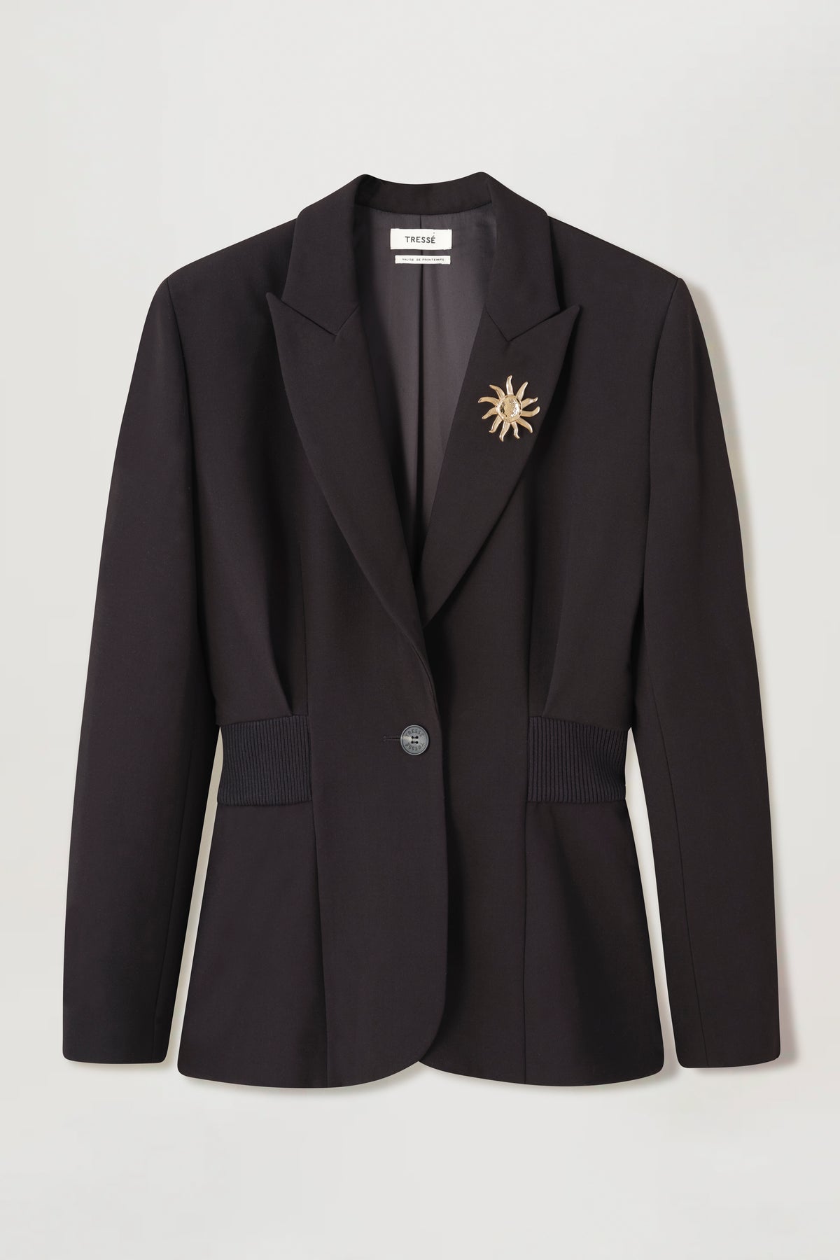 Veste tailleur avec bord-côte à la taille