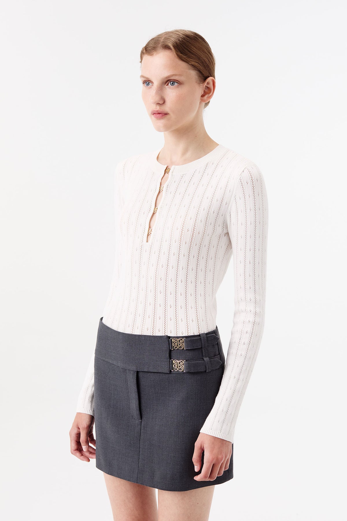 Skirt with flap belt