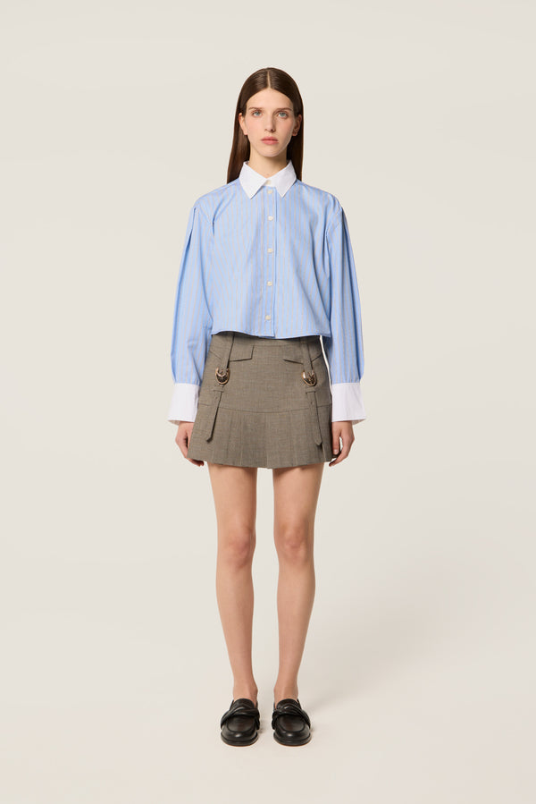 Pleated skirt with straps