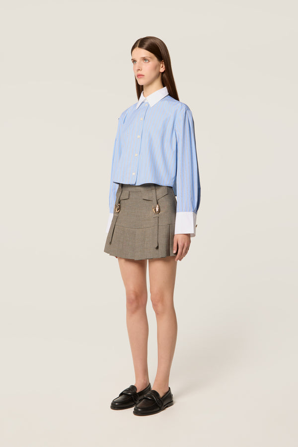 Pleated skirt with straps