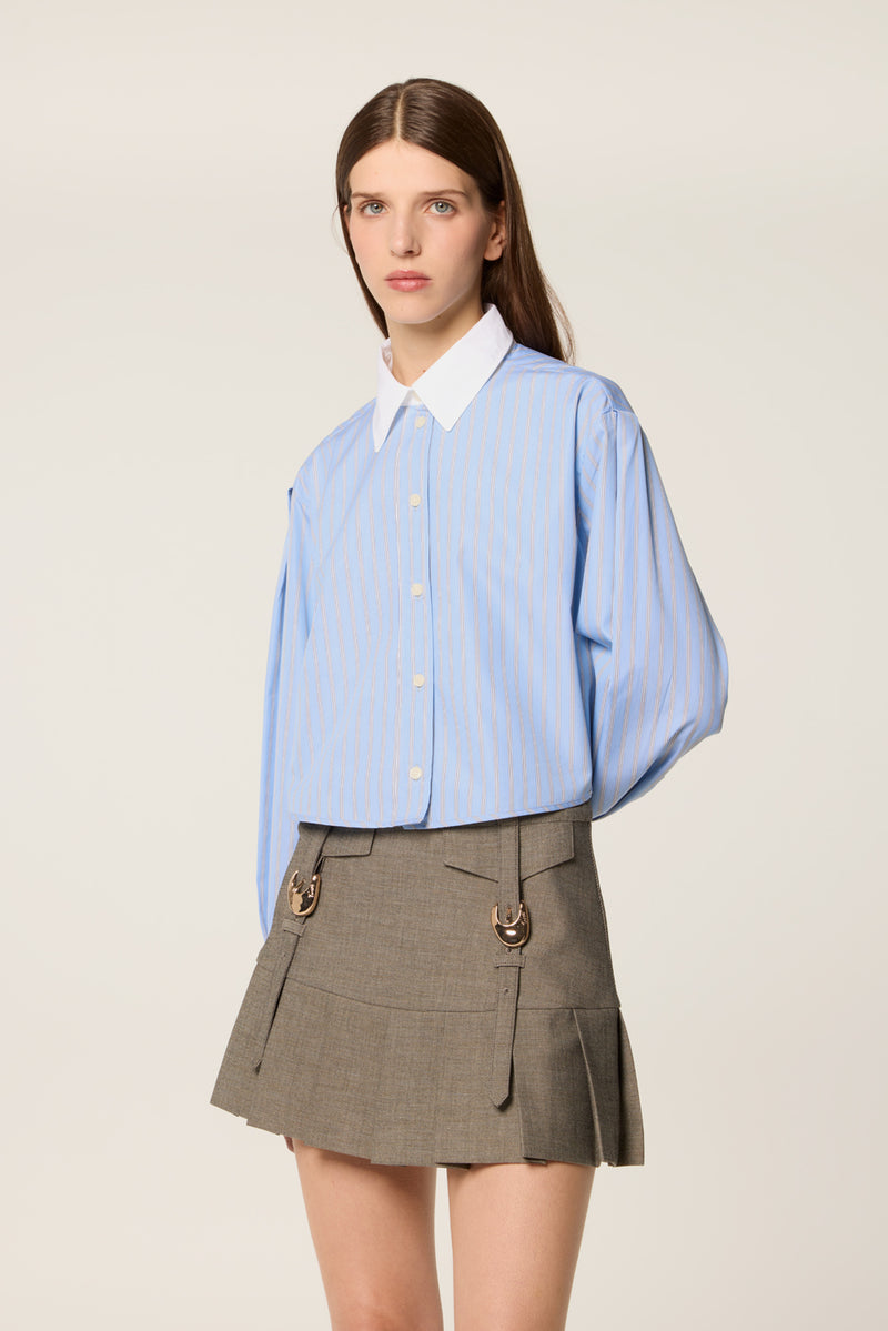 Pleated skirt with straps