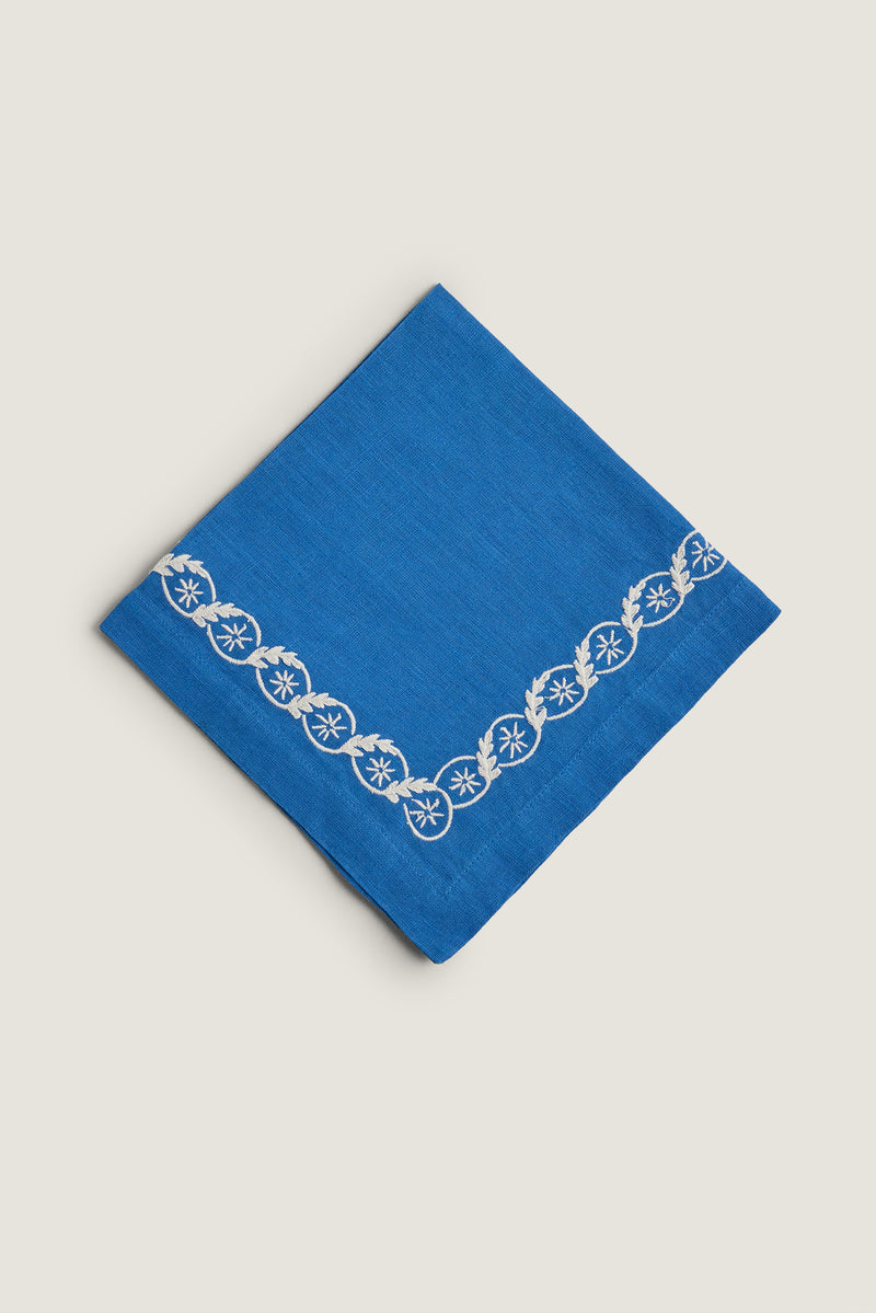 Star embroidered linen napkin