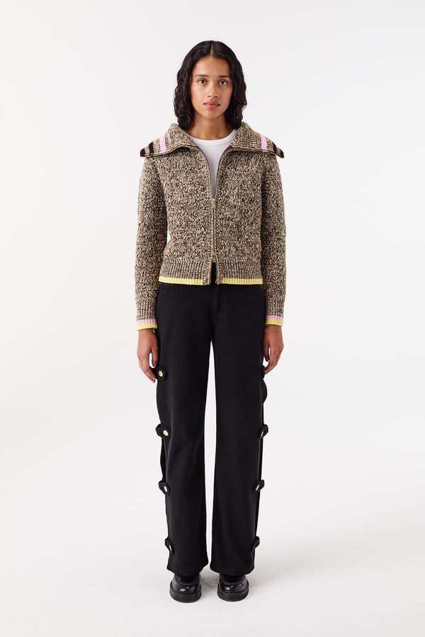 Cardigan en maille à col large