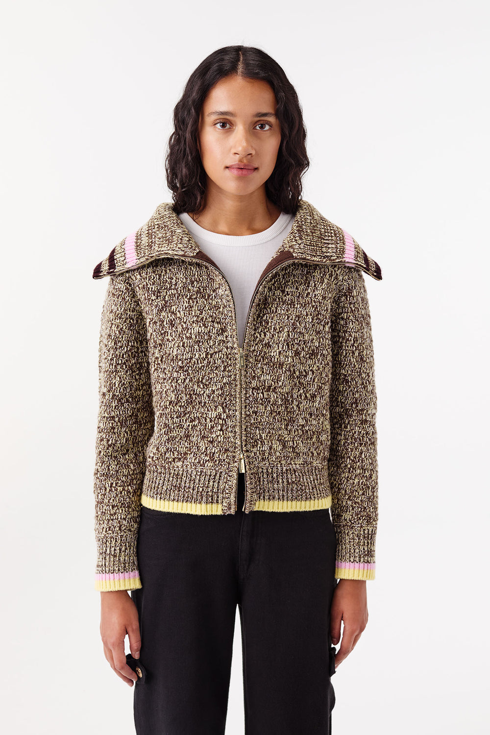 Cardigan en maille à col large