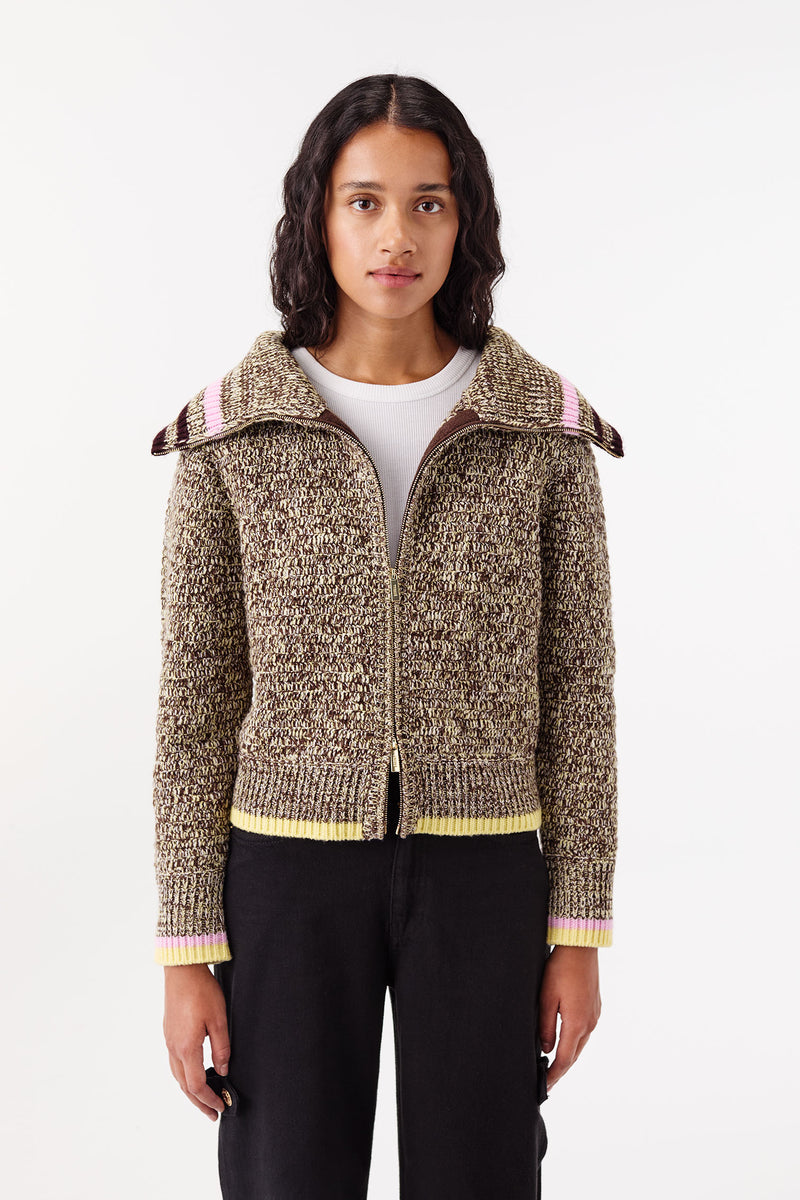 Cardigan en maille à col large